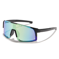 Lunettes de soleil rondes polarisées UV400 de style sportif avec verres PC et monture en plastique pour hommes, femmes et enfants, grande monture monobloc pour le cyclisme