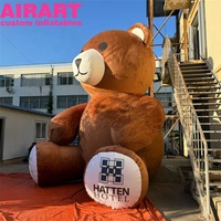 Ours de Noël gonflable personnalisé, dessin animé d'ours de Noël gonflable en peluche pour l'affichage