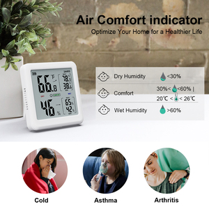 Hộ gia đình nhiệt kế trong nhà ẩm kế ± <span class=keywords><strong>1</strong></span> ℃ nhiệt kế màn hình độ ẩm mét từ kỹ thuật số thermohygrometer - Product Image 5