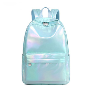 Custom Wholesale Laser <b>Backpack</b> Female Casual <b>Simple</b> Middle School Student <b>Backpack</b> Shiny Gradient Color <b>Backpack</b> - Product Image 2