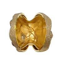 Vente chaude De Luxe Fond Plat Forme De Fleur Tout Diamant Étincelant Perlé Strass Dames De Mariage Soirée Cadeau Pack