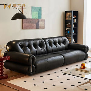Sofá de azúcar negro con estilo italiano antiguo minimalista pequeño apartamento Hotel, apartamento, casa de familia, sofá negro famoso en Internet - Product Image 1