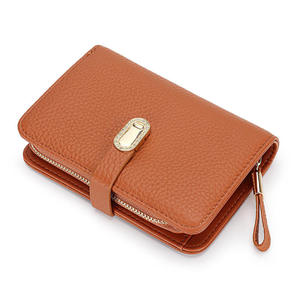Andong Genuine Cow Leather Fashion Short <b>Wallet</b> for <b>Women</b> Girls Ladies Zipper Coin Purse Multifunctional <b>Card</b> Holder <b>Wallets</b> Bgs - Product Image 1