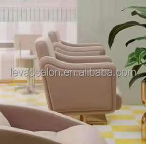 Chaise moderne marron, équipements de salon de <span class=keywords><strong>coiffure</strong></span>, meubles en métal, ensemble de meubles camel, poste de <span class=keywords><strong>coiffure</strong></span> de salon de beauté, ensemble de chaise de barbier - Product Image 6