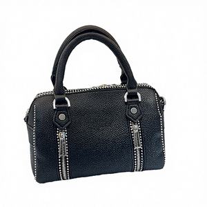 Nuevo Bolso de Hombro Tipo Cubo ZV Exclusivo Transfronterizo para Mujer 2025, Pequeño, de PU con Cremallera y Cadena, con Forro de PVC, de 1-1.9L, con Textura de Lichi Negra, para Uso Diario - Product Image 3