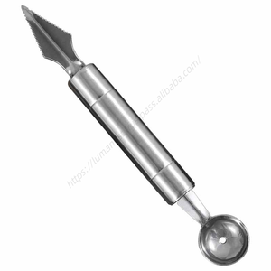 En gros KLH246 2 en 1 Coupe-boules de pastèque, Cuillère à pastèque, Couteau à découper les fruits, Outil de sculpture, Séparateur de pulpe en acier inoxydable - Product Image 3