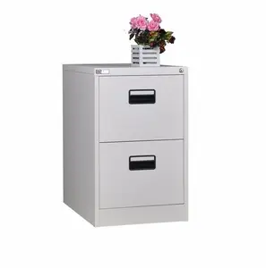 Grey-white 2 drawers locker with key lock 2 drawer lateral file cabinet