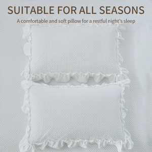 White Polyester Microfibre Ruffle Coverlets <b>Bedspreads</b> <b>King</b> <b>Size</b> Solid Color Duvet Cover Sets Eco-Friendly Washable Home Hotel - Product Image 6