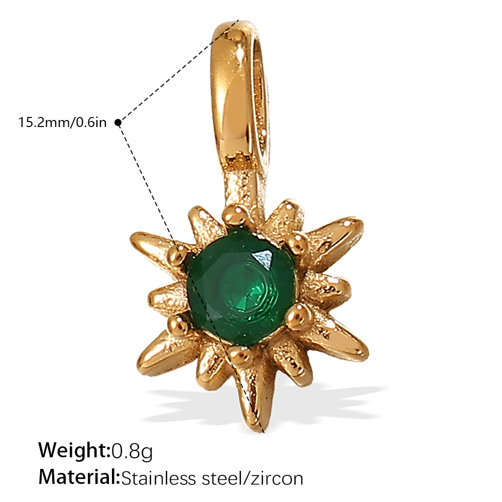 PJ463GNG Pendentif en or et zirconium vert