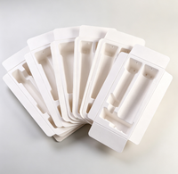Plateau intérieur en pulpe moulée sur mesure, support en pulpe de papier blanc pour emballage de boîtes cadeaux, idéal pour contenir des tubes cosmétiques et des articles cylindriques
