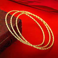 Bracelet fin en forme de cercle en laiton plaqué or, style bohème, bijoux de Dubaï
