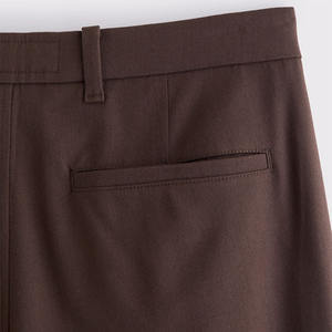 Pantalones Chinos Anchos Plisados Marrones Personalizados para Hombre, Ropa Casual Diaria para el Trabajo y la Ciudad - Product Image 5