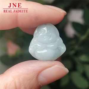 Mini sculpture de <span class=keywords><strong>Bouddha</strong></span> Maitreya de Feitsui du Myanmar, 19 * 20 mm, pendentifs pour enfants, accessoires <span class=keywords><strong>émeraude</strong></span>, vente en gros - Product Image 1