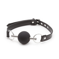 Produit phare : Équipement de bondage SM pour adultes, Balle-bâillon avec sangle en cuir PU, Jouets de contrainte pour couples fétichistes