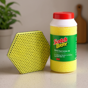 Spugna Scotch Brite 96Hex Dual Action Pad 3M per la pulizia di cucina e bagno - Product Image 3