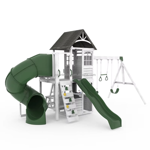 Aire de jeux en bois certifiée pour enfants, équipement de jeux en bois pour l'extérieur, balançoires de jardin, aire de jeux pour enfants - Product Image 1