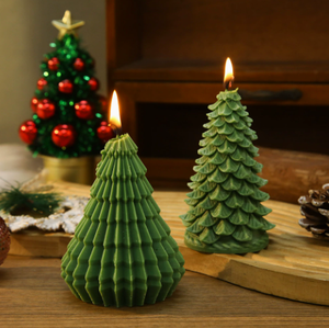 Handmade Green <b>Christmas</b> <b>Tree</b> Shape Art <b>Candle</b> Cute Scented <b>Candle</b> for Home Decoration - Product Image 2