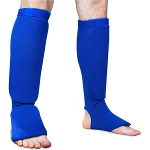 Promosi Tinggi Elastis Taekwondo Muay Thai Pelatihan Shin Pads Tinju Mma Sanda Kaki Instep Pelindung Shinguard dengan Spons Lembut