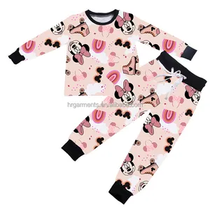 Fashion Animal Print Baby Outfits Meisje Jogger Set Fall Melk Zijde Stof Kinderen 2 Stuks Lounge Sets Boutique Kids Pyjama
