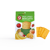 9 Biscuits aux fruits saveur noix de coco, sans sucre, sucrés et sains, emballage personnalisé en boîte