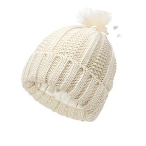 Chapeaux d'hiver en Satin pour femmes, couvre-chef tricoté avec fourrure Pom détachable, doublure en soie, Casquette chaude, extensible et d'hiver - Product Image 2