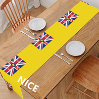 Chemin de table en polyester personnalisé avec drapeau de Niue, idéal pour table à manger, table console, pour la décoration de la maison et des banquets