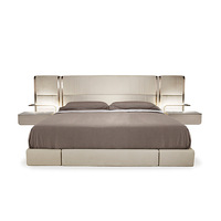 Lit plateforme de luxe en bois massif King Size 180x200 avec cadre rembourré en cuir – Vente en gros pour chambres à coucher