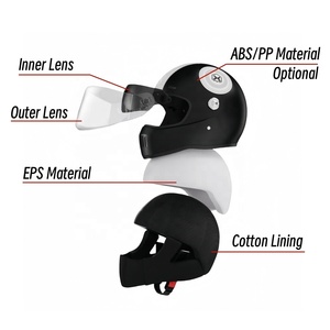 Mũ bảo hiểm xe máy Retro cao cấp PP + EPS Chất liệu mũ bảo hiểm đầy đủ mặt cổ phiếu mới có sẵn - Product Image 3