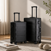 Valise à roulettes en alliage d'aluminium de 20/24/29 pouces, étanche, avec serrure à code TSA, valise en métal durable