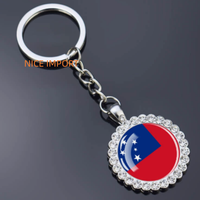 Porte-clés fleur en strass drapeau du Libéria, très populaire, pour sac à dos, décoration de clés, breloque de portefeuille, souvenir de voyage