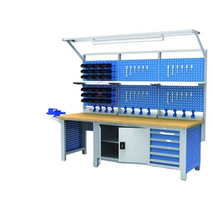 Table de garage de grande capacité, armoire à outils en acier, établi de travail du bois - Product Image 1