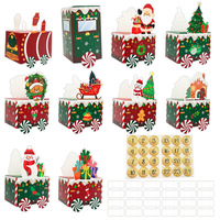 Boîte de calendrier de l'Avent personnalisée, boîte cadeau en papier pour chocolat, bonbons, biscuits, en-cas, emballage cadeau de Noël