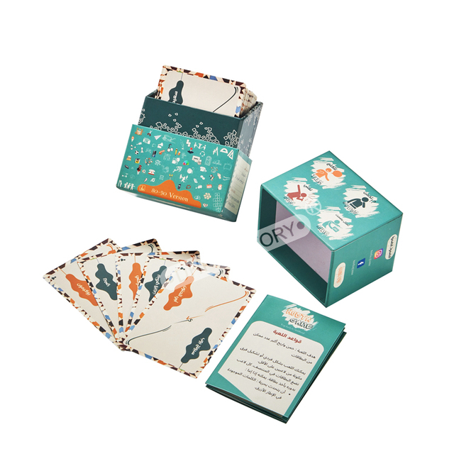 Popular Custom Family Board Games High-quality CMYK Printing Matte Lamination Rigid Cardboard Packaging 100 Card Deck Box