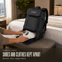 Sac à dos pour ordinateur portable avec compartiment inférieur pour chaussures, imperméable, 36-55L, 16 pouces, sac de voyage d'affaires, logo personnalisé OEM ODM