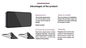 Caméra embarquée de voiture avec système de surveillance des angles morts BSD, double objectif 1080P, écran 6,25 pouces, DVR automobile - Product Image 3