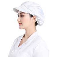 Gorro de Chef Transpirable de Poliéster Twill para Catering, Plantas de Procesamiento de Alimentos y Talleres - Unisex, Protege el Cabello de los Humos de la Cocina