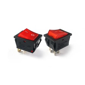15A250V 4P interrupteur à bouton-poussoir à tête plate en métal illuminé 1NO1NC avec trou de montage de 16mm pour outils électriques et machines à souder 2NO - Product Image 1