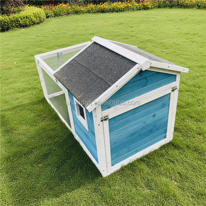 SHUNDA SDR025 Conejera <span class=keywords><strong>de</strong></span> madera para exteriores, casa <span class=keywords><strong>de</strong></span> cría <span class=keywords><strong>de</strong></span> conejos, casa <span class=keywords><strong>de</strong></span> mascotas Pequeña Azul a la moda, jaula para conejos, rampa incluida, bandeja extraíble - Product Image 5