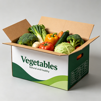 Boîte d'emballage pliable personnalisée pour légumes de supermarché, carton ondulé robuste et imperméable pour l'expédition de produits