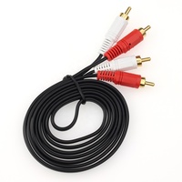 Câble Aux plaqué or 2 RCA mâle à mâle Double Composite Audio stéréo câble AV cordon pour DVD TV magnétoscope connecteur d'ordinateur portable