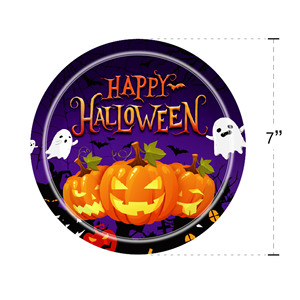 Halloween Party Supplies Paper Plates <b>Cups</b> Napkins Utensils <b>Set</b> For Halloween Celebration - Product Image 3