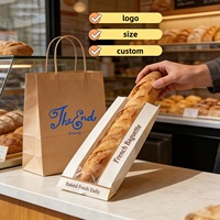 Emballage personnalisé pour sandwichs, baguettes françaises, biscuits, beignets, sacs en papier alimentaire pour pâtisserie, boulangerie, avec fenêtre transparente