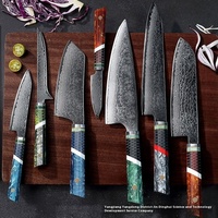 Couteau de cuisine Santoku de style japonais de 8 pouces, manche tranchant en damas, coupe-viande pointu, design de nouveauté