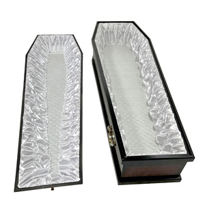 Rivestimento per Bara con Pizzo, Accessori <span class=keywords><strong>Funebri</strong></span>, Decorazione per Bara Europea, Copriletto con Cuscino, Set Interni in Raso per Bara - Product Image 4