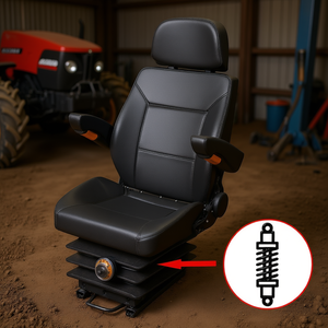 Siège de tracteur à suspension D0100HEXCC7 noir pour pièces de machines agricoles - Product Image 2