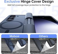 Étui magnétique MOBOSI pour Z Fold5 avec protection d'écran de confidentialité, compatible, design mince intégral, protection de la charnière, en polycarbonate, compatible sans fil