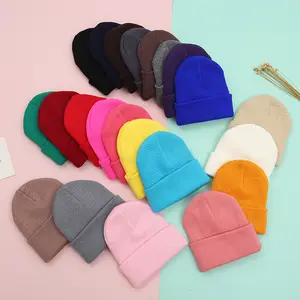 2022 Warm Custom Acryl Baby Jongen Meisje Knit Beanie Winter Hoeden Groothandel Chiidren 'S Peuter Kids Gebreide Beanie