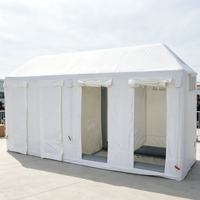 Tente de camping gonflable familiale imperméable et coupe-vent 4,8 m x 1,4 m x 2,4 m, installation rapide, avec pompe à air, pour les loisirs en plein air