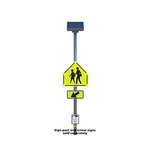 การพิมพ์ซิลค์สกรีนหนา1มม. สีเหลืองเพนตากอนสำหรับคนเดินเท้าข้ามสัญญาณความปลอดภัยการจราจรที่กระพริบด้วยพลังงานแสงอาทิตย์เหมาะสำหรับพื้นที่โรงเรียน - Product Image 2