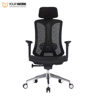 Chaises de direction modernes chinoises, pivotantes, dossier haut, confortables, en maille ergonomique, avec support lombaire, cadre en aluminium